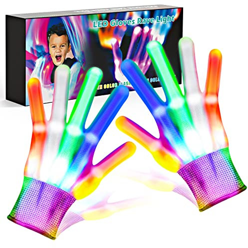 Tragik LED Gloves for Kids Age 6-10, Light Up Toys for Boys & Girls