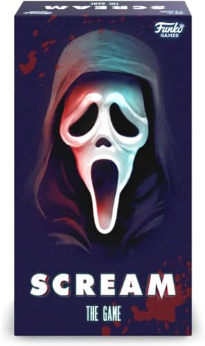 Funko Games Scream The Game, Board Game English ab 13 Jahren mit Ghost Face, Kooperatives Strategiespiel mit Spannung, Schnelligkeit Erforderlich, um zu Gewinnen, für 3 bis 8 Personen