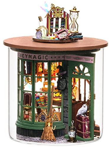 TOPBSFARNY Maison de poupée miniature stéréoscopique 3D - Kit d'assemblage de jouets à monter soi-même - Meubles en bois pour la Saint-Valentin - Cadeaux créatifs (The Magic Shop)