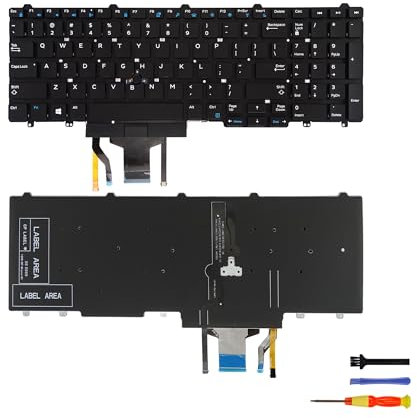 Teclado de repuesto retroiluminado para Dell Latitude E5550 E5570 E5580 E5590 E5591 5550 5570 5580 5590 5591, Precision 3510 3520 7510 7520 7710 7710 7520 7710 7710 7520 7710 7710 7710 720 3. 83D7