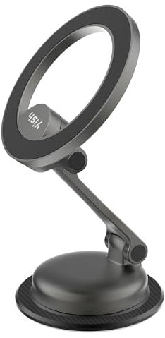 YISH Support Telephone Voiture Magnetique：Porte Telephone Voiture aimanté Socles de Téléphone Portable pour Automobile, 360° Rotation Support Magnetique Voiture pour iPhone 15 14 13 Samsung