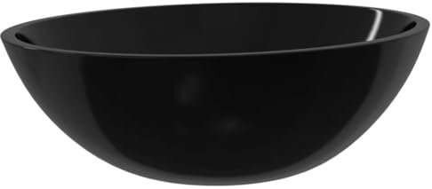 Lavabo en verre avec finition noire - 50 x 37 x 14 cm - Design moderne pour salle de bain et cuisine - Durable et facile d'entretien