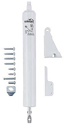 Wright Products Pneumatic Storm Door Closer – Adjustable, Smooth-Closing with Hold-Open Washer (Transitional, White)