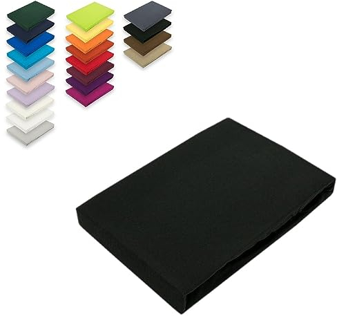 EXKLUSIV HEIMTEXTIL Jersey Spannbettlaken 140-160 x 200 cm Schwarz