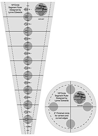 Creative Grids 18 Degree Dresden Plate Quilt Ruler – CGR18CF – Made in USA, 3in x 9in & 3in Circle, Non-Slip Grip Acrylic Quilting, Sewing, Crafting, Patchwork Ruler & Template