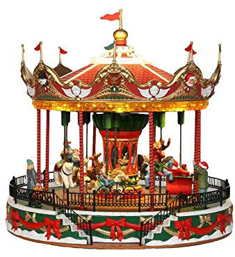 Lemax Carnival-Sights & Sounds: Santa Carousel-(34682-UK), Resin, Multicolor