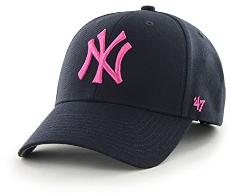 '47 Brand MLB New York Yankees MVP Adjustable Velcro Strap Baseball Cap Navy/Pink