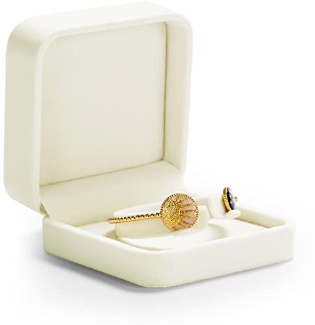 Oirlv Terciopelo Blanco Caja Regalo Pulsera,Caja Pulsera Joyeria,Joyeria Caja Regalo,Para San Valentín Aniversario,Expositor De Joyas
