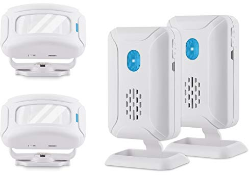 NineLeaf Infrarot Alarm Durchgangsmelder Sensor Glocke Ladeglocke Durchgangsalarm oder Einstiegssensor Willkommensgast mit 32 verschiedenen Melodien für Business Hotel Zuhause 2 Sender 2 Empfängern