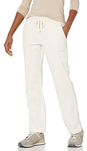 Amazon Essentials Pantalones Deportivos de Pierna Recta con Cordón para Mujer, Forro Polar (Disponibles en Tallas Grandes) Mujer, Avena Mezcla, S