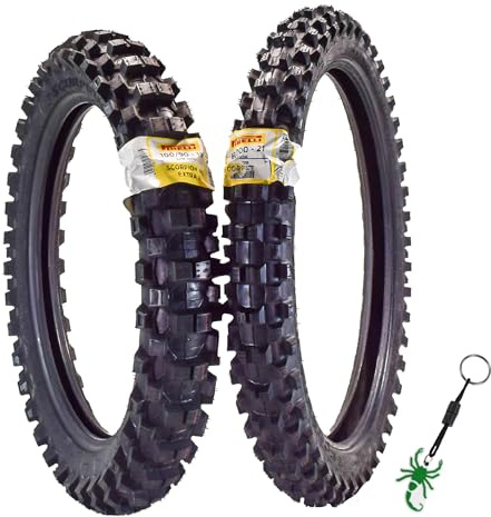 Pirelli Scorpion MX Extra X Front 80/100-21 & Rear 100/90-19 Dirt Bike Tires with Keychain - Two Pack