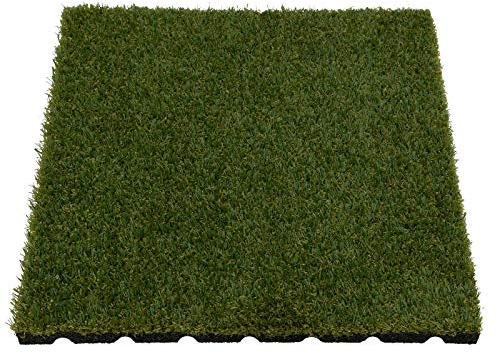 4 STÜCK = 1 m² 50 x 50 cm Gummi Kunstrasen FALLSCHUTZPLATTE 25 MM DICK - GRÜN