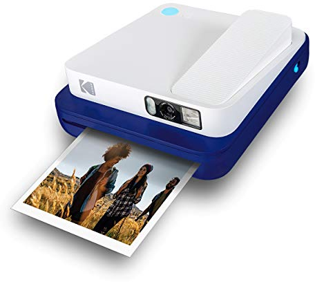 KODAK Smile Classic Digital Instant Camera with Bluetooth (Blue) 16MP Pictures, 35 Prints per Charge – Includes Starter Pack 3.5 x 4.25 ZINK Photo Paper, Sticker Frames Edition