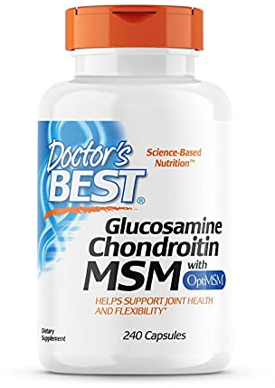 Doctor's Best, Glucosamina-Condroitina MSM, con OptiMSM, 240 Capsule, Testato in Laboratorio, Senza Soia, Senza Glutine, non OGM