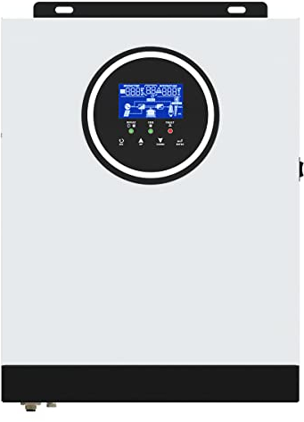 PMSUN Inversor solar híbrido de 3 kW DC24 V a CA 230 V, inversor sinusoidal puro independiente de la red con cargador solar MPPT de 80 A + cargador de CA, máx. PV 3000 W DC130-430 V