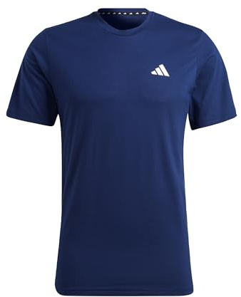 adidas Uomo Train Essentials Feelready Training Tee, Dark Blue/White, S