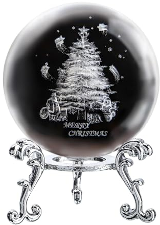 HD LIVING 3D-Weihnachtsbaum-Figur aus Glas, 60 mm, Kristallkugel, Briefbeschwerer, Weihnachtsdekoration, Dekoration für Zuhause