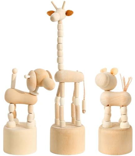 CHEBKEE Figure in Legno per Bambini, di Artigianato per Feste di Compleanno per Bambini, Animali in Legno da Dipingere, Giocattoli Educativi, Ornamenti per Mobili, Giocattoli per Bambini