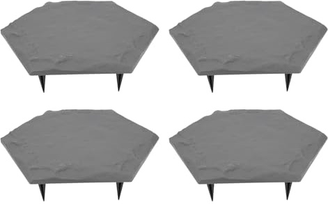Piedras con estacas de Tierra en el Suelo Resistente a la Intemperie el Camino Decorativo de jardín al Aire Libre Polipropileno 4pcs 24 Piezas (-3111240178911)