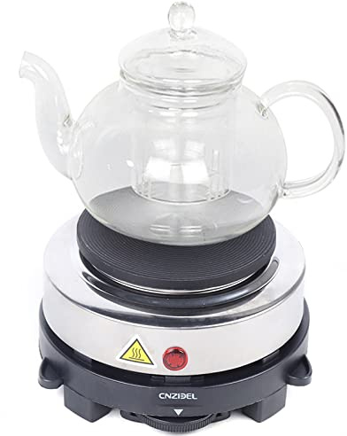 Elektrisch Einzelkochplatte & 500W Kochplatte - Herdplatte Kochfeld Heizplatte | 6 Temperatureinstellung | Schnelles Erhitzen | Mini-Herd Kochplatte für Kaffeekannen Teekannen