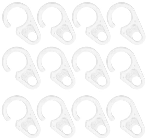 Gatuida 30 pièces Lot de Crochets Rideau Plastique pour Anneaux Bois et Métal Support Fiable et Design Invisible pour Salle de Bain et Fenêtres Fixation Sécurisée et Adaptable