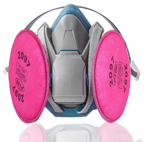 TYAKRI Half Face Respirator Mask 6502QL - Reusable Spray Paint Respirator | Quick Latch Sanding Respirator with 2097 Filter,Adjustable Gas Mask,Half Face Dust Masks for Spray,Gas,Fume,Dust,Vapor,Build
