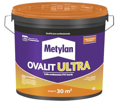 METYLAN Ovalit Ultra, colle prête à l'emploi renforcée pour revêtements muraux plastiques et PVC -Convient aux pièces humides - Seau 5kg