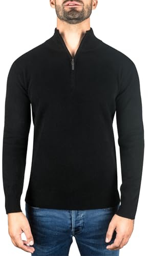 CASH-MERE.CH 100 % kashmir jumper med dragkedja för män | tröja
