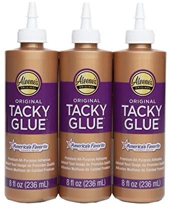 Aleene's Ilovetocreate Tacky Kleber, 237 ml, 3 Stück, Weiß, Premium Allzweckkleber, Ungiftig, Super Stark, Vielseitig, Dicke, Klebrige Formel, Trocknet Permanent Und Transparent