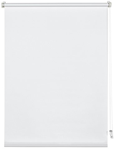 Deco Company Roller Blind to be clamped or glued on, Daylight blind, Opaque, All assembly parts included, Single Clamp, White, 75 x 150 cm (WxH)