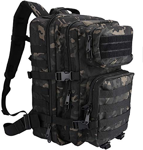 ProCase Sac à Dos Militaire de Grand Volume 40L, Sac Tactique Voyage Multifonction, Sac à Dos Randonnée pour Trekking/Randonnée/Camping/Voyage/École/Pêche/Alpinisme-Camo