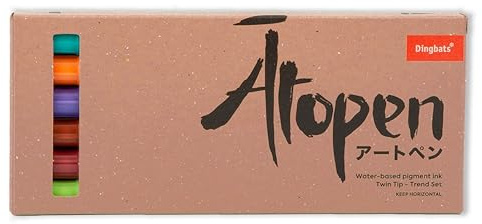 Ātopen Stylos À Double Pointe - Anti-Bavure Feutres Coloriage Adulte - Fineliner, Feutre Pinceau Pour Journal, Calligraphie - Set Tendance