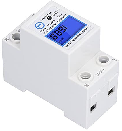 Compteur D'énergie Monophasé Compteur de Rail DIN Compteur D'électricité Numérique LCD Compteur KWH Rail DIN 5（80）A 220V