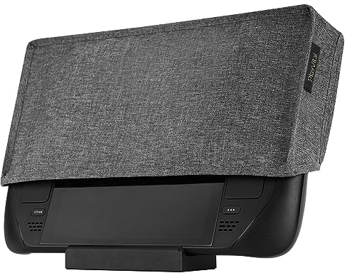 PlayVital Staubschutzhülle für Steam Deck LCD, kratzfeste Schutzhülle,staubdichte Abdeckung Hülle für Steam Deck OLED Handheld Konsole mit weichem Futter-Grau