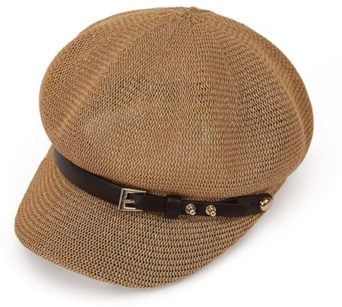 RUICHENG Gorro de globo para mujer, para verano, con visera, transpirable, con visera, caqui, 56-58