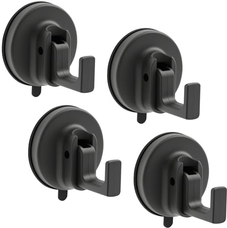 4 Stück Saugnapf Haken Set Ohne Bohren, 10-15KG Belastbar,Wiederverwendbar,Saughaken Extra Stark für Wand Handtuch Dusche Badezimmer Fliesen Tür Glas Küche Fenster