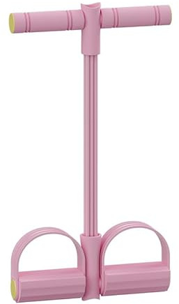 Abdominal Trainer, Sit-Up Training Equipment, Bodybuilding Expander, Full Body Trainer for Home, 6 Tubes, Elastic Pull Rope, Multifunctional Leg Fitness, Weight Loss, Training, Yoga (PINK)