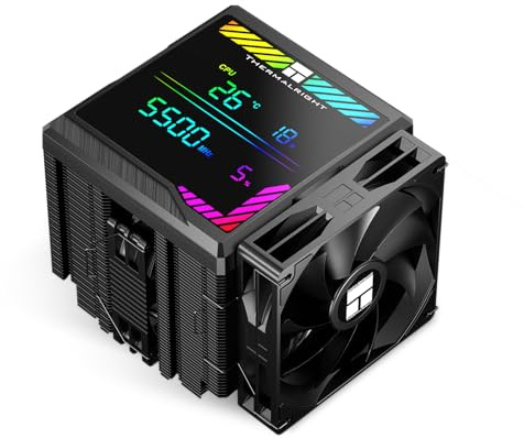 Thermalright TR Peerless Assassin 140 Digital Black CPU Cooler Air con 6 tubos de calor, cubierta magnética, doble torre y ventilador, para AM4/AM5 e Intel lga1700/1851/1200/2011
