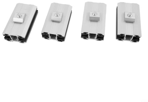 Abrazadera media de aluminio 14X para paneles solares Fijación fiable y para conexión para instalación (4 piezas)