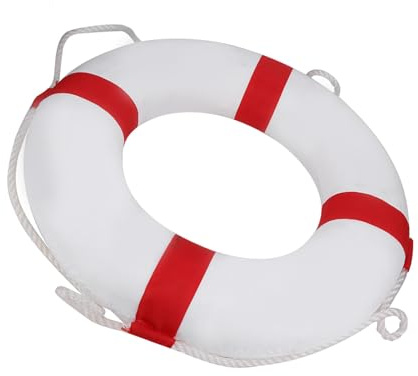 AUNMAS Rettungsring für Erwachsene, Leichter Schaumstoff-Poolring mit Sicherheitsseil für Schwimmbäder, Boote, Flüsse, Strände (Mittel: Ca.17,6 x 16,2 x 10 cm / 6,93,38)