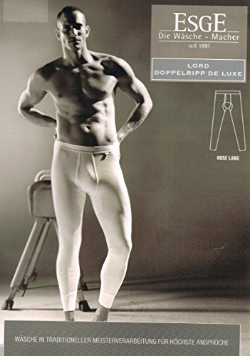 ESGE Herren lange Hose mit Eingriff Doppelripp Lord 225-01-120, Weiß , Größe 7