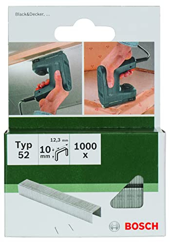 Bosch Accessories 2609255837 Set de 1000 agrafes à fil plat Type 52 Largeur 12,3 mm Epaisseur 1,25 mm Longueur 10 mm