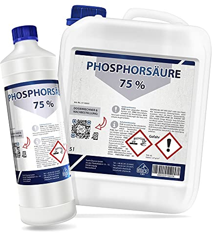 Phosphorsäure 75%, 1 L | Rostumwandler, Rostentferner, Rostlöser für Metall, Konzentrat zum Anmischen