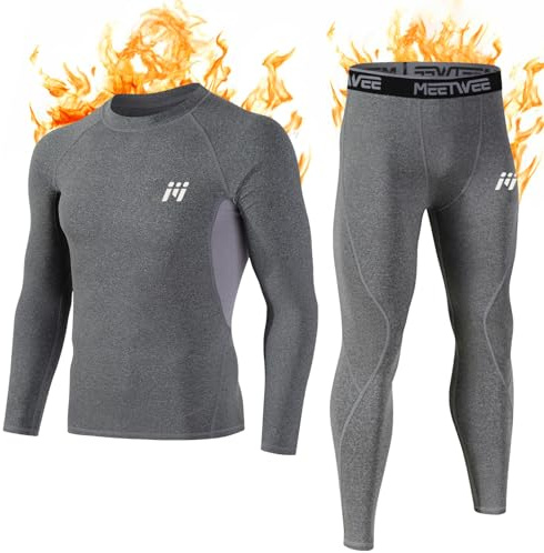MEETWEE Ensemble de sous-vêtements Thermiques Homme Base Layer Base Layer Set Homme