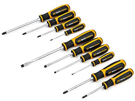 GEARWRENCH 10 Pc. Phillips/Slotted/Pozidriv Dual Material Screwdriver Set - 80060H