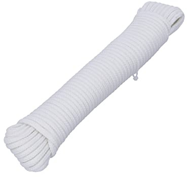 HELPMATE Corda in nylon 5 mm bianco autoilluminante – Corda multiuso per fai da te e per attività all'aperto – adatta come corda di tensione, corda per tende, filo per bucato & Co – resistente alle