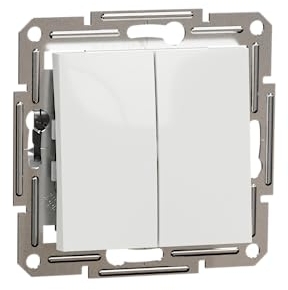 Schneider Electric Asfora EPH1170121D Interrupteur à double interrupteur encastré 10 A - 250 V CA Blanc