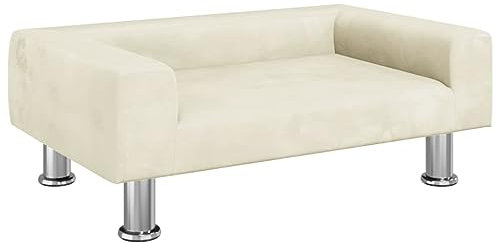 vidaXL Kindersofa, Couch für Kinder, Kindercouch mit runden Kanten, Kindersessel Minisofa Polstersofa Kindermöbel Sofa Kinderzimmer, Creme Samt