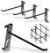 Double Gridwall Hooks- 24 Pcs Display Hooks for Grid Wall Panel- Grid Wall Hooks 6 inch with Extra Hook On The Bottom- Durable Peg Hook Wall Grid Panel Hooks for Hanging Retail Gridwall Accessories