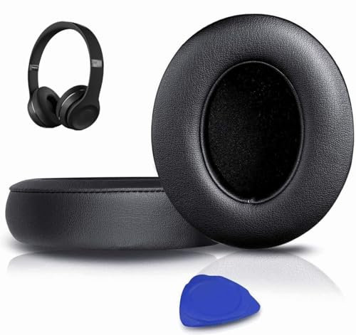 Replacement Ear Pads Compatible with Beats Studio 2.0 3.0 Over-Ear Headphones, Ear Cushions Earpads with Premium Soft Protein Leather Noise Isolation High Density Extra Thick Memory Foam (Black)